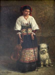 RONNER Alfred 1852-1901,THE GYPSY VIOLINIST AND HER DOG,Lawrences GB 2017-04-07