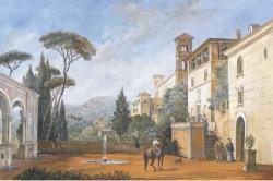 RONZONI Pietro 1780-1862,Cour intérieure d'une villa italienne avec personn,Christie's GB 2006-11-15
