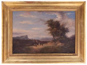 RONZONI Pietro 1780-1862,Paesaggio con viandanti,Casa d'Aste Santa Giulia IT 2020-12-12