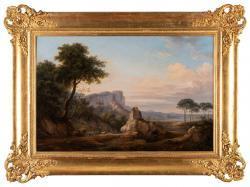 RONZONI Pietro 1780-1862,Paesaggio montuoso con contadini in cammino,1848,Finarte IT 2024-04-17