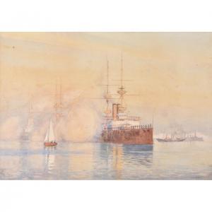 ROOKE Herbert Kerr 1872-1944,Royal Yacht Britannia bringing Queen Victorias cof,Dreweatts 2019-06-05