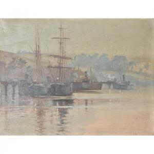 ROOKE Herbert Kerr 1872-1944,Ships by a jetty,Dreweatts GB 2019-06-05