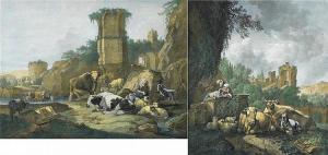 ROOS Johan Heinrich 1631-1685,Konvolut aus zwei kolorierten,Van Ham DE 2018-01-31