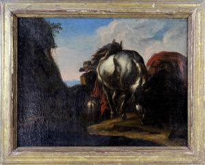 ROOS Johan Melchior 1663-1731,Paesaggio con cavallo e asino,Pirone Casa d'Aste IT 2021-09-28