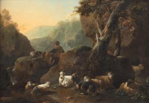 ROOS Joseph Rosa 1726-1805,A shepherd with sheep and goats in a mountainous l,Nagel DE 2023-11-08