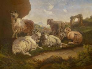 ROOS Joseph Rosa 1726-1805,Sheep and goats by Italian Ruins,Van Ham DE 2020-11-19