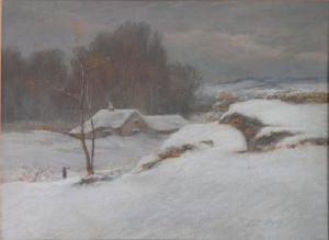ROOS Peter 1850-1920,House in Winter Landscape,Rachel Davis US 2020-02-08