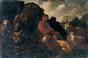 ROOS Peter Philipp,A peasant with his sheep and an ox in a landscape,1657,Christie's 2007-04-03