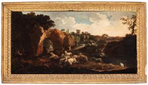 ROOS Peter Philipp 1655-1706,Paesaggio pastorale con la veduta di Tivoli sull,Wannenes Art Auctions 2024-03-05