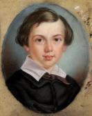 ROOS William 1808-1878,Portrait of a young boy wearing a black jacket,1856,Halls GB 2011-12-07