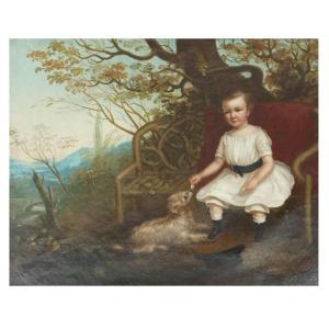 ROOS William 1808-1878,Seated Child with Dog,1858,Kodner Galleries US 2021-12-01