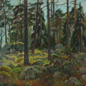 ROOSE Wanda Reikchmann 1882-1956,Forest with pine trees,Bruun Rasmussen DK 2012-04-16