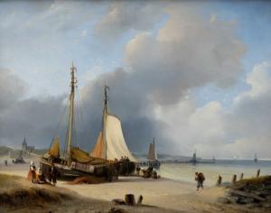 ROOSENBOOM Nicolaas Johannes 1805-1880,A capriccio of a Dutch beach view with fishers an,Venduehuis 2023-11-15
