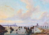 ROOSENBOOM Nicolaas Johannes 1805-1880,A winter landscape with skaters on the ice and a ,Venduehuis 2018-05-30