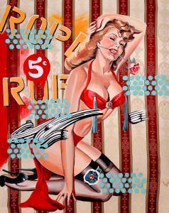 ROPAR Dennis 1971,Pin up Girl I, with Rose,Elder Fine Art AU 2020-07-07