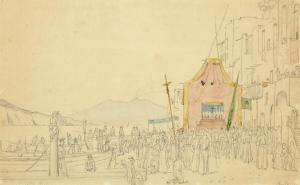 RORBYE Martinus 1803-1848,En procession på øen Procida ved Neapel,1835,Bruun Rasmussen DK 2019-02-26