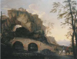 ROSA Salvator,A rocky Italianate landscape with horsemen by a br,1640,Christie's 2003-09-02