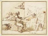 ROSA Salvator 1615-1673,Une allégorie de la Peinture en guenilles assise d,Christie's GB 2003-12-17
