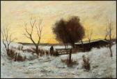 ROSAIRE Arthur Dominique 1879-1922,Shepherd and his Flock, Winter,1912,Heffel CA 2014-11-29