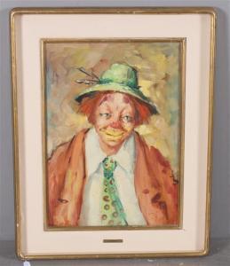 ROSATI GIANNI 1921,PORTRAIT OF CLOWN,Apple Tree Auction Center US 2015-09-11