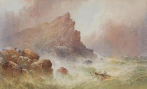 ROSCOE S.G. William 1852-1922,rocky seascape with wrecked ship,Ewbank Auctions GB 2022-03-24