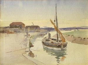 ROSE David Thomas 1915-1938,Barge on the River Rother at Rye, No. 52; Theblueb,Bonhams GB 2010-11-21