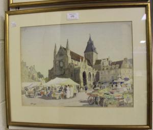 ROSE David Thomas 1915-1938,Market Scene in Normandy,Tooveys Auction GB 2018-10-31