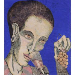 ROSE Francis 1909-1979,Gertrude Stein Holding Grapes,1934,Clars Auction Gallery US 2023-02-09