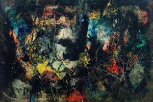ROSE Joe 1915-1999,Black and Coloured Abstract Painting,Rosebery's GB 2019-06-11