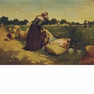 ROSELAND Harry Herman 1868-1950,In the Pea Field,1887,William Doyle US 2014-04-02
