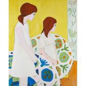 ROSEN,TWO YOUNG GIRLS IN AN INTERIOR,Rago Arts and Auction Center US 2014-09-14