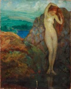 ROSENBERG Henry Mortikar 1858-1947,Nude in a Landscape,1935,Neal Auction Company US 2022-02-16