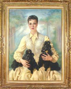 ROSENFELD Alexander 1905-1995,DEBORAH KERR SEATED WITH DOGS,1954,Clark Cierlak Fine Arts 2010-05-02