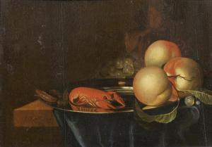 ROSENHAGEN Johannes 1640-1668,Nature morte aux pêches avec un homard sur un enta,Tajan FR 2010-12-13