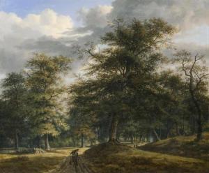 ROSENKRANZ Johann Heinrich 1801-1851,Eichenwald mit Holzsammlern,Stahl DE 2018-12-01