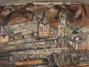 ROSENTHAL Doris 1895-1971,Tin Roofs at Huautla de Jimenez,Santa Fe Art Auction US 2019-11-09