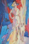 ROSENZWEIG Irving 1915-1983,Woman with Wolfhound,Burchard US 2015-08-23