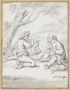 Rosi Girolamo,A monk playing cards with peasants,17th/18th century,Bruun Rasmussen DK 2018-11-26