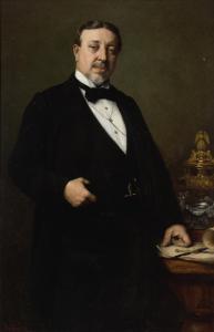 ROSIER Jean Guillaume 1858-1931,Portrait of a gentleman standing at his desk,Rosebery's 2024-02-27