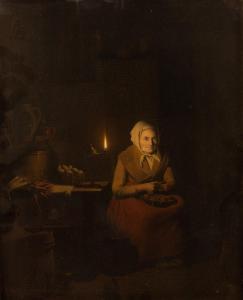 ROSIERSE Johannes 1818-1901,Candlelit Interior/with woman preparing ve,Simon Chorley Art & Antiques 2022-07-19