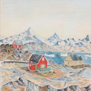 ROSING Christian 1944,A view of a Greenlandic fjord,1965,Bruun Rasmussen DK 2016-06-13