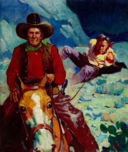 ROSS A. Leslie 1910-1989,Caught, Western pulp cover,Heritage US 2009-10-27