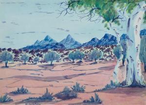 ROSS ALFRED 1955,Ghost Gums, Central Australia,Elder Fine Art AU 2019-03-31
