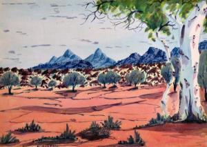 ROSS ALFRED 1955,�Ghost Gums on the McDonnell Ranges�,Elder Fine Art AU 2012-11-25