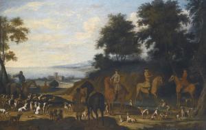 ROSS James 1729-1738,A  GROUP  OF  MOUNTED  SPORTSMEN  WITH  HOUNDS,  A,Sotheby's GB 2013-07-04