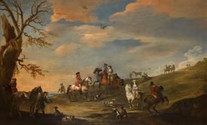 ROSS James 1729-1738,A Hawking Party,Sotheby's GB 2022-04-06