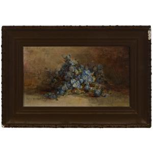 ROSS Mary Herrick 1856-1935,BLUE FLOWERS ON A LEDGE,1912,Waddington's CA 2016-02-25