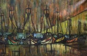 ROSS Michael 1926-1939,Boats in a harbour,Rosebery's GB 2012-02-04