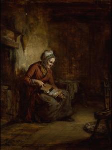 ROSS Robert Thorburn 1816-1876,A seated woman in an interior, carding,1851,Rosebery's GB 2024-02-27