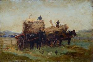 ROSSANO Federico 1835-1912,Il carro del fieno,Galleria Pananti Casa d'Aste IT 2024-02-16